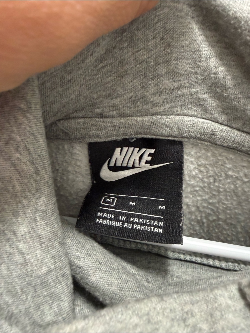 Nike Light Gray Hoodie with White Logo - Picture 2 of 3